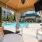 inside of cabana showing a pool and seating